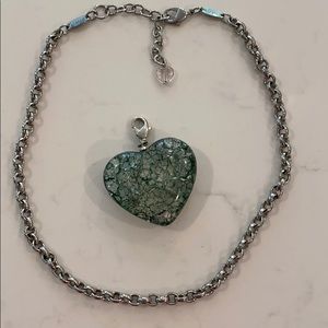 Sabika Large Acrylic Green Heart Pendant